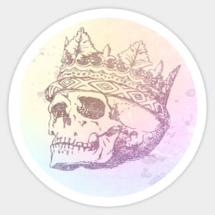 Distressed Creepy Cute Pastel Punk Skull Skeleton King T-shirt Sticker